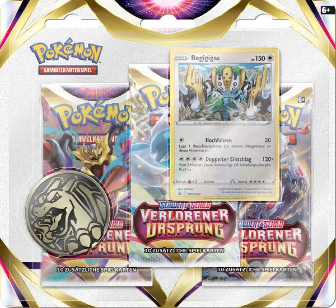 POKEMON 45387 PKM Pokémon Schwert & Schild Verlorener Ursprung 3-Pack Blister, Sortiert – Bild 2