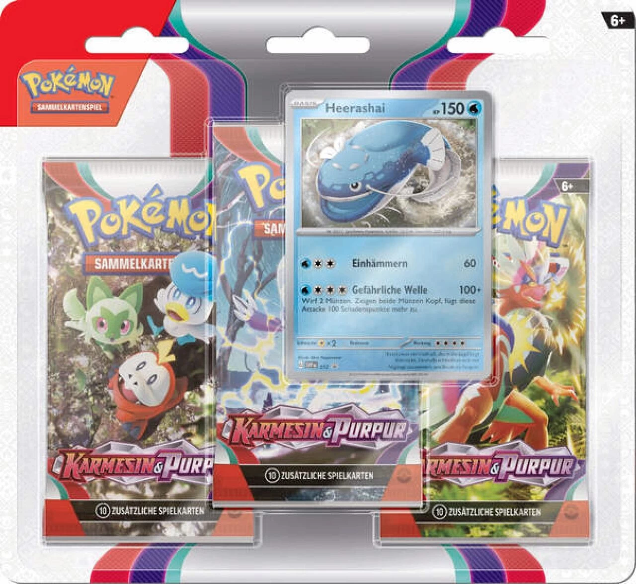 POKEMON 45572 PKM Pokémon 3er-Pack Blister Arkani Oder Heerashai, Sortiert