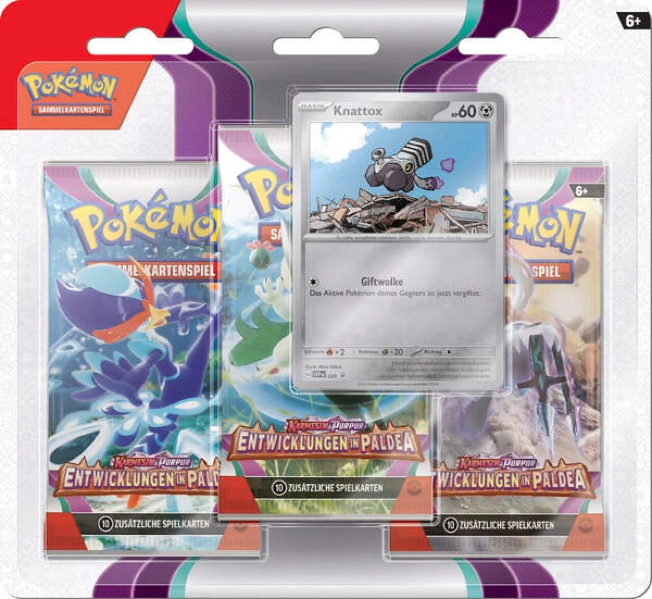 POKEMON 45585 PKM Pokémon Karmesin & Purpur – Entwicklungen In Paldea - 3er-Pack Blister, Sortiert – Bild 2