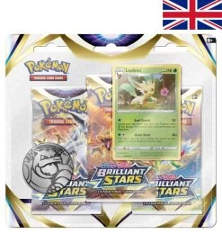 Pokemon Sword & Shield - Brilliant Stars - 3-Pack-Blister Leafeon ENGLISCH